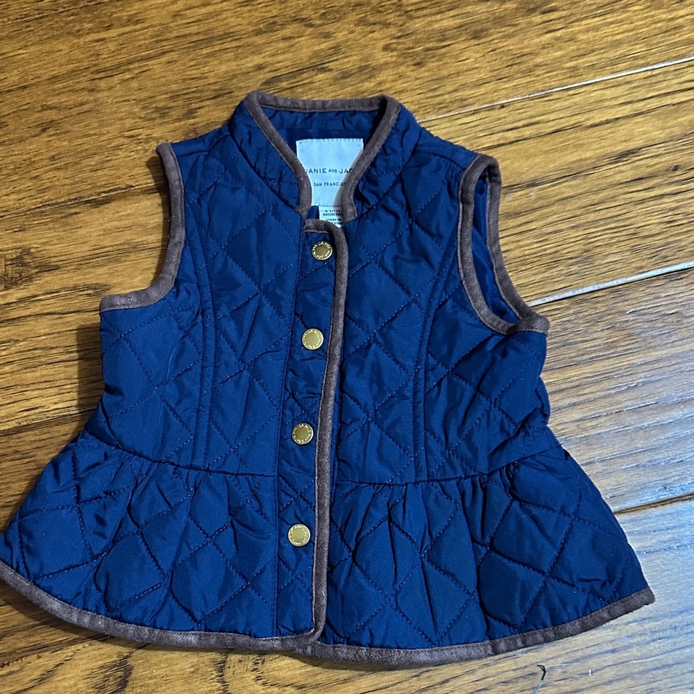 Janie and Jack Quilted Vest with Gold Button